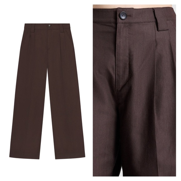 A.L.C. Tommy II Soft Suiting Pants Brown Size 4 Wide Leg Trousers Office NWT - Picture 5 of 14